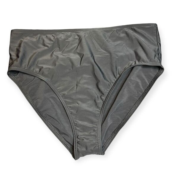 LANDS’ END Women’s Black High-Waisted Bikini Bottoms Size Large (14–16) NWT - Picture 1 of 5